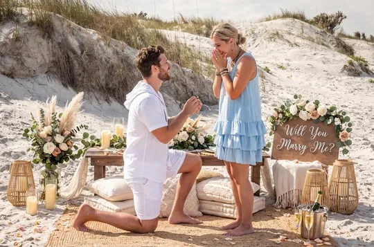 St Augustine: Surprise Sunset Beach Proposal