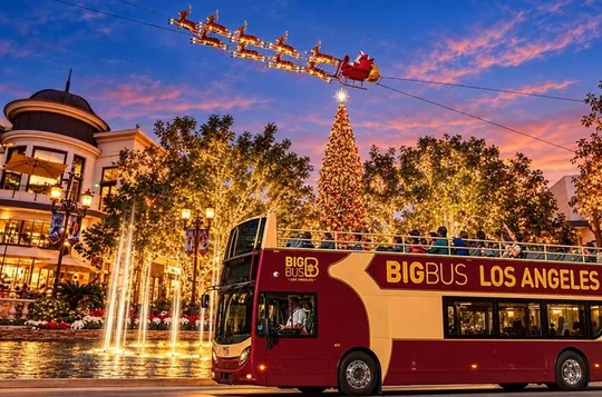 Los Angeles Holiday Lights Tour by Open-top Bus with Live Guide